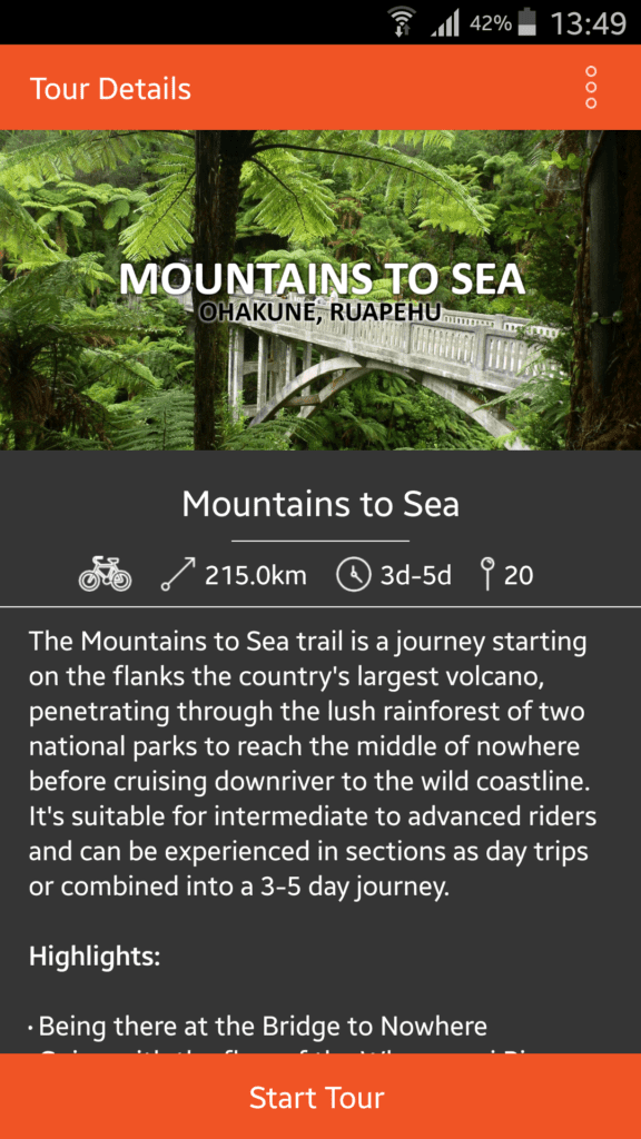 Mountains to sea app